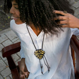 Rue leaves adjustable pendant