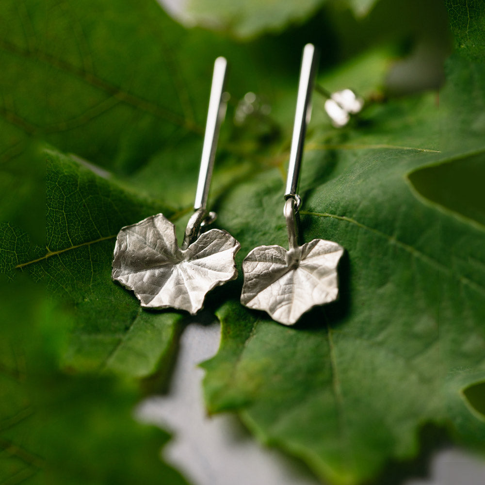 Geranium Leaf Earrings SILVER