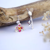Pendientes Orquidea PLATA colgar