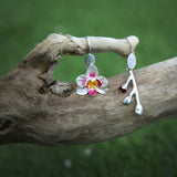 Pendientes Orquidea PLATA colgar