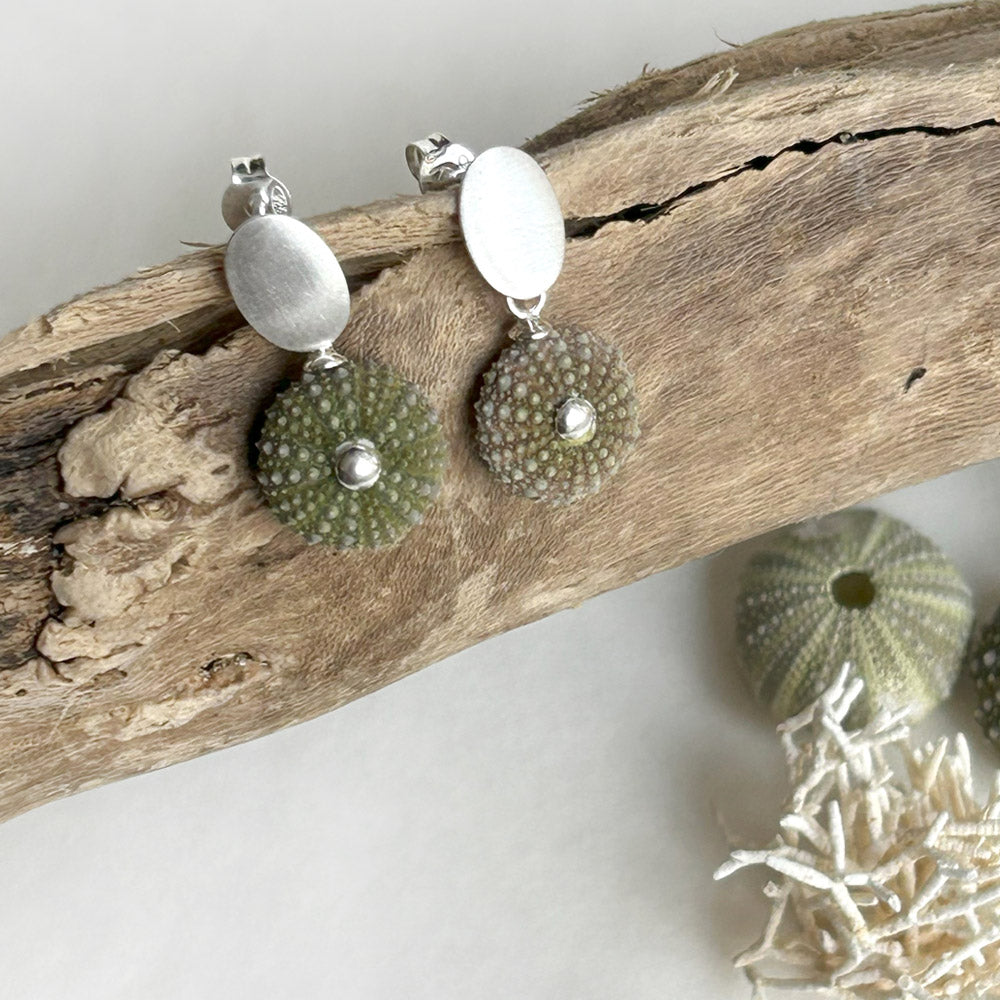 Pendientes colgar Erizo Verde Natural