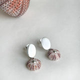 Pendientes colgar Erizo Rosa Natural