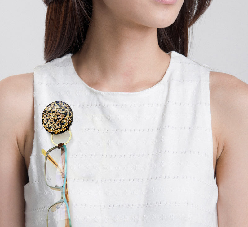 Broche cuelga gafas Chispas Negro