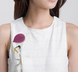 Fuchsia Leaf Glasses Holder Brooch