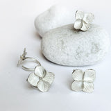 Anillo Flor de Hortensia PLATA regulable