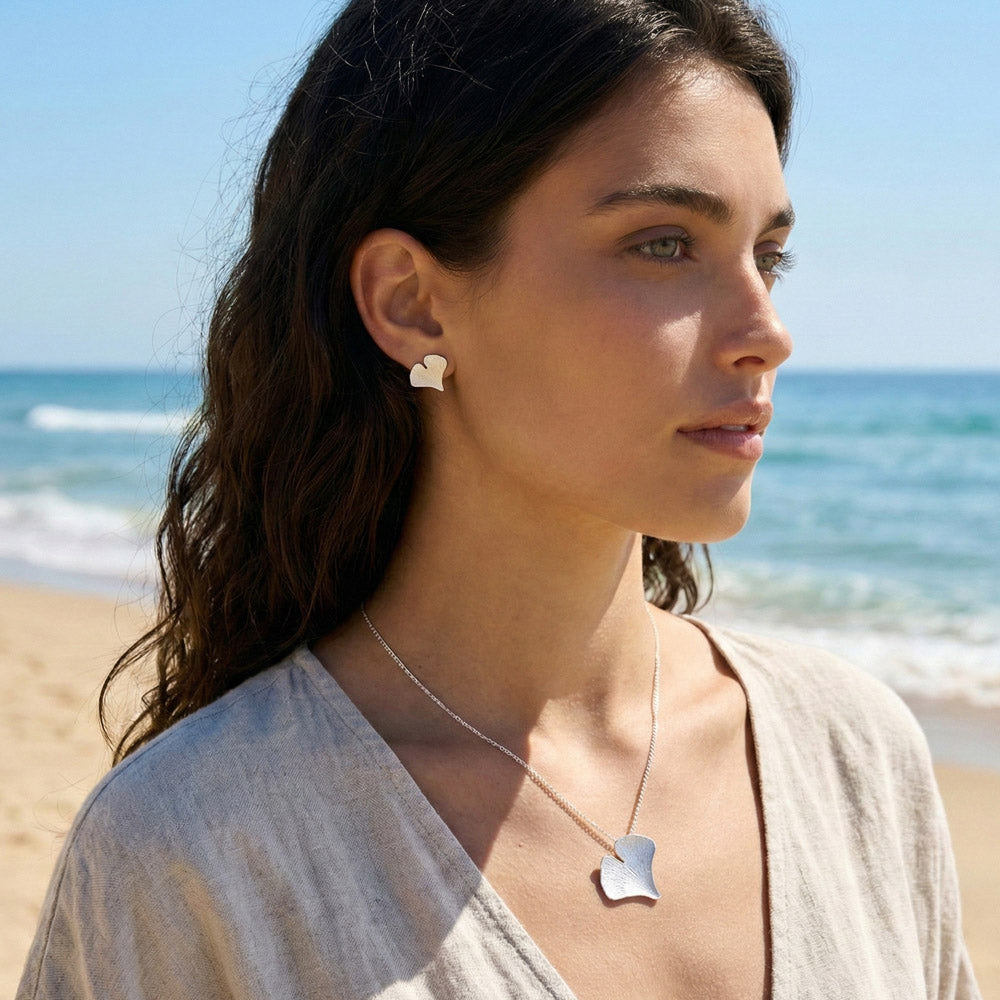 Ginkgo Biloba Leaf Pendant SILVER