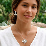 Pendientes Flores de Hortensia PLATA colgar