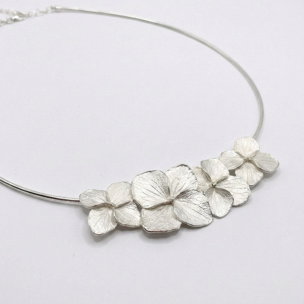 Hydrangea Flowers Choker SILVER