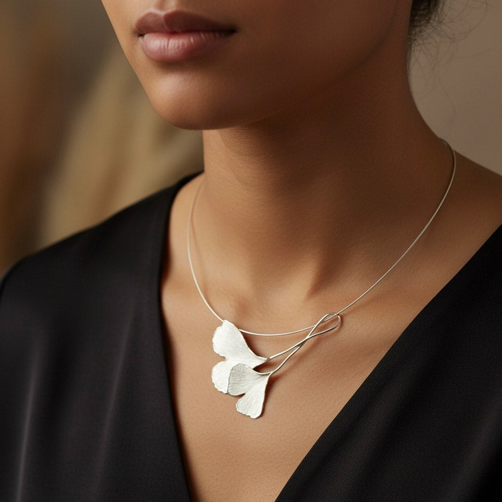 Gargantilla Ginkgo Biloba PLATA