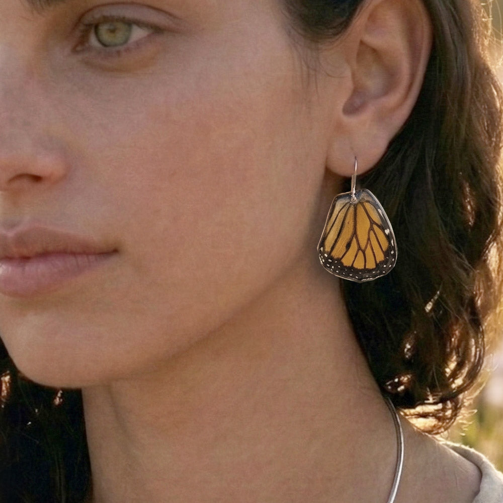Monarch Butterfly Lower Wing Earrings