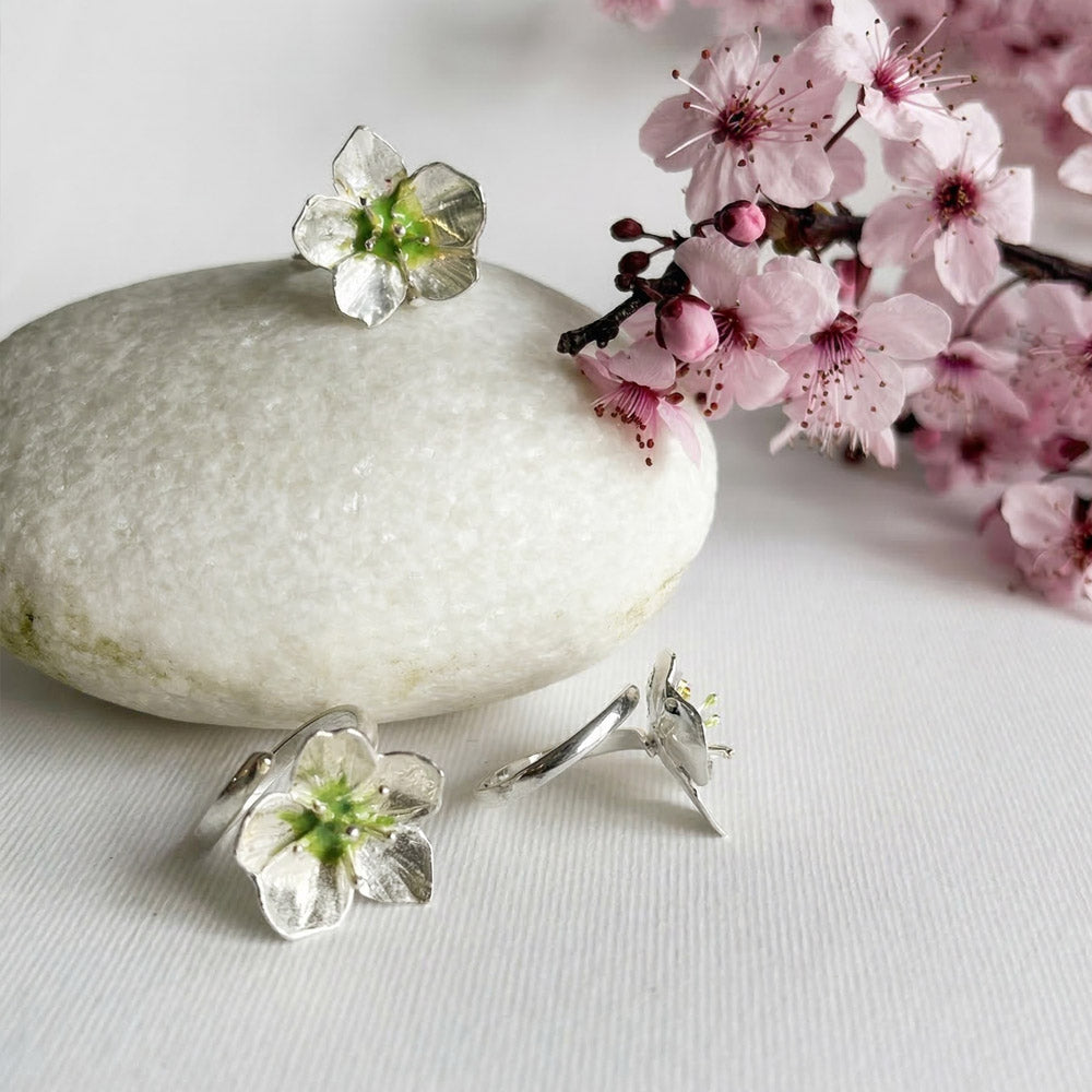 Anillo regulable cerezo PLATA