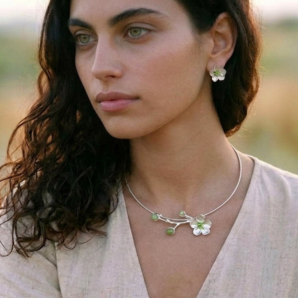 Gargantilla flor de cerezo S PLATA