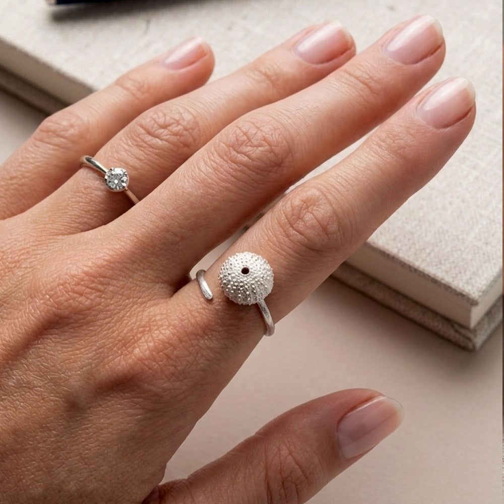 Anillo Erizo de mar plata