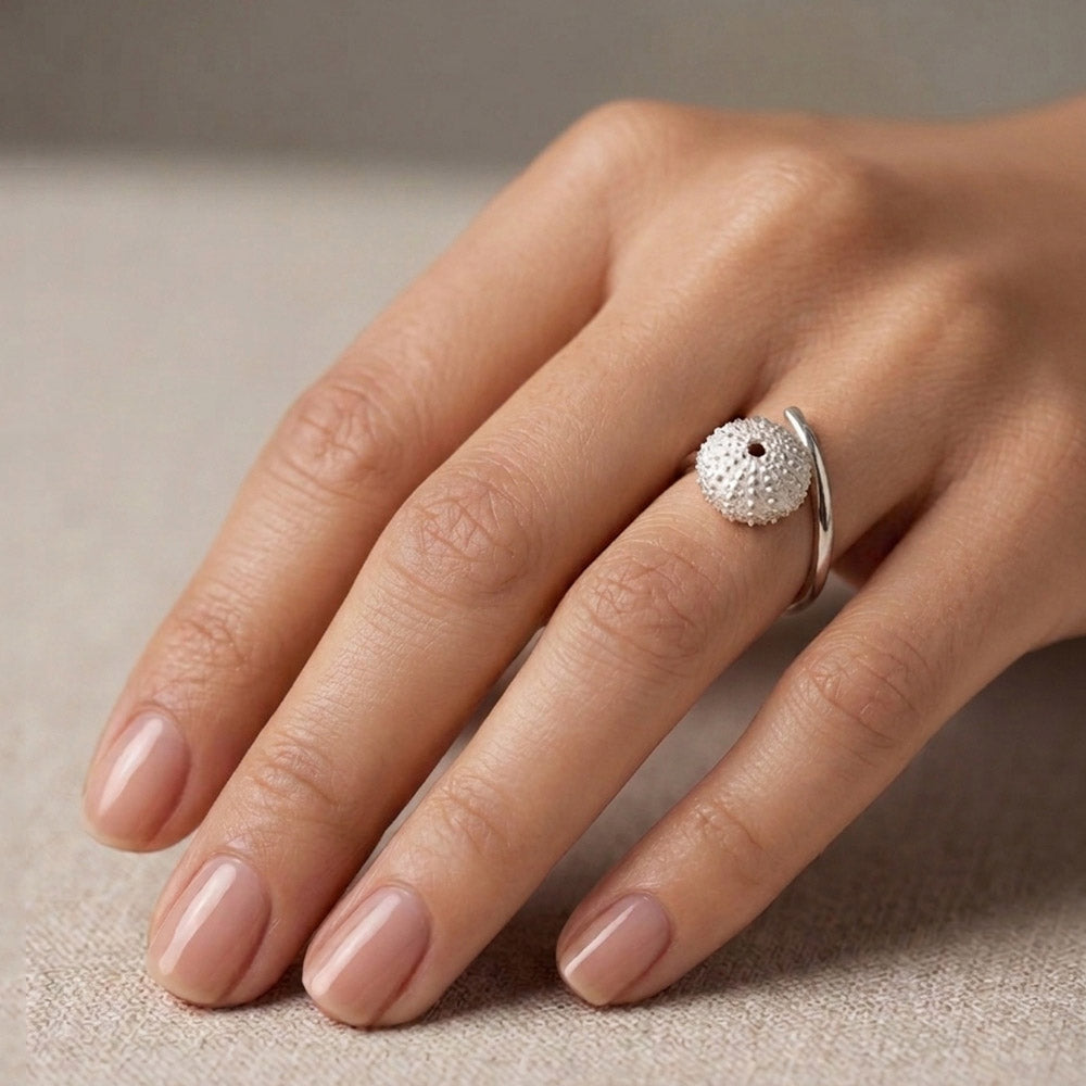 Anillo Erizo de mar plata
