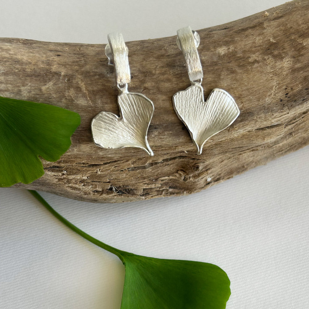 Pendientes Ginkgo Biloba M PLATA