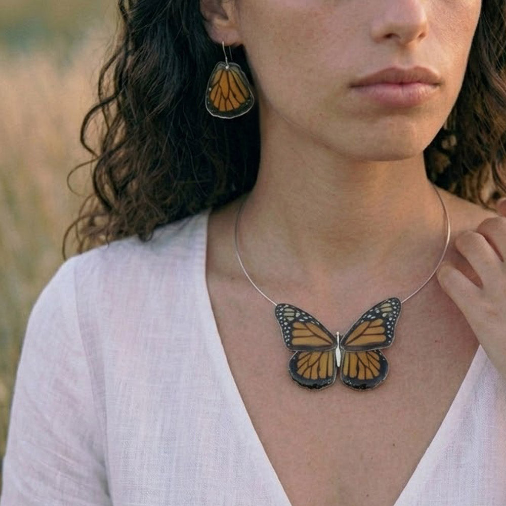 Gargantilla Mariposa Monarca entera 4 alas