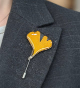 Broche de aguja Ginkgo Amarillo