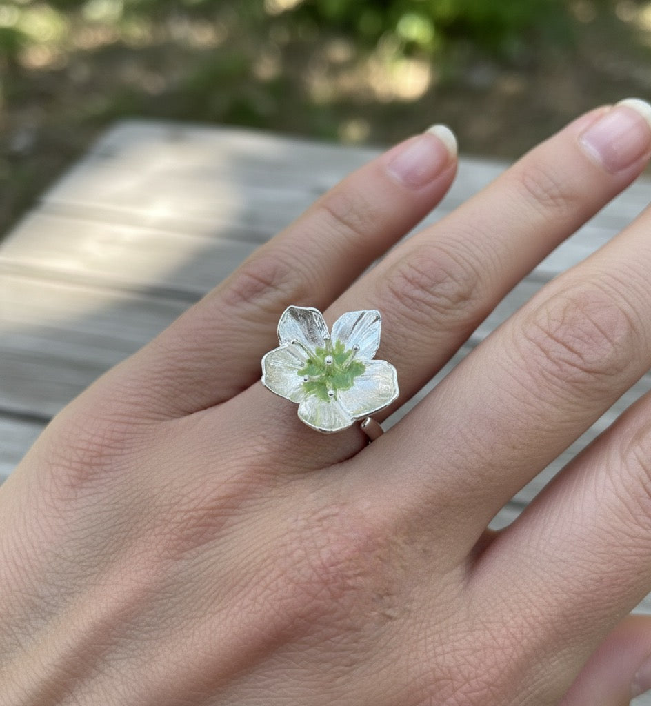 Anillo regulable cerezo PLATA