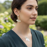 Pendientes colgar Ginkgo Biloba PLATA