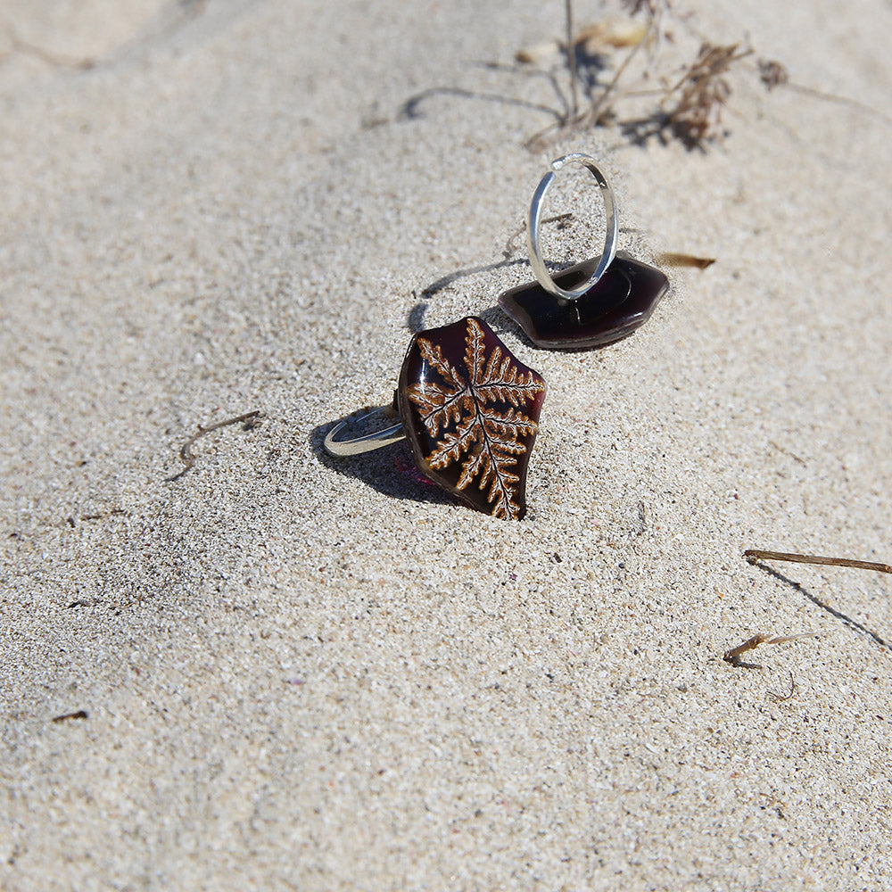 Anillo Helecho Granate regulable