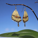 Pendientes de Mariposa Papilio Thoas ala inferior