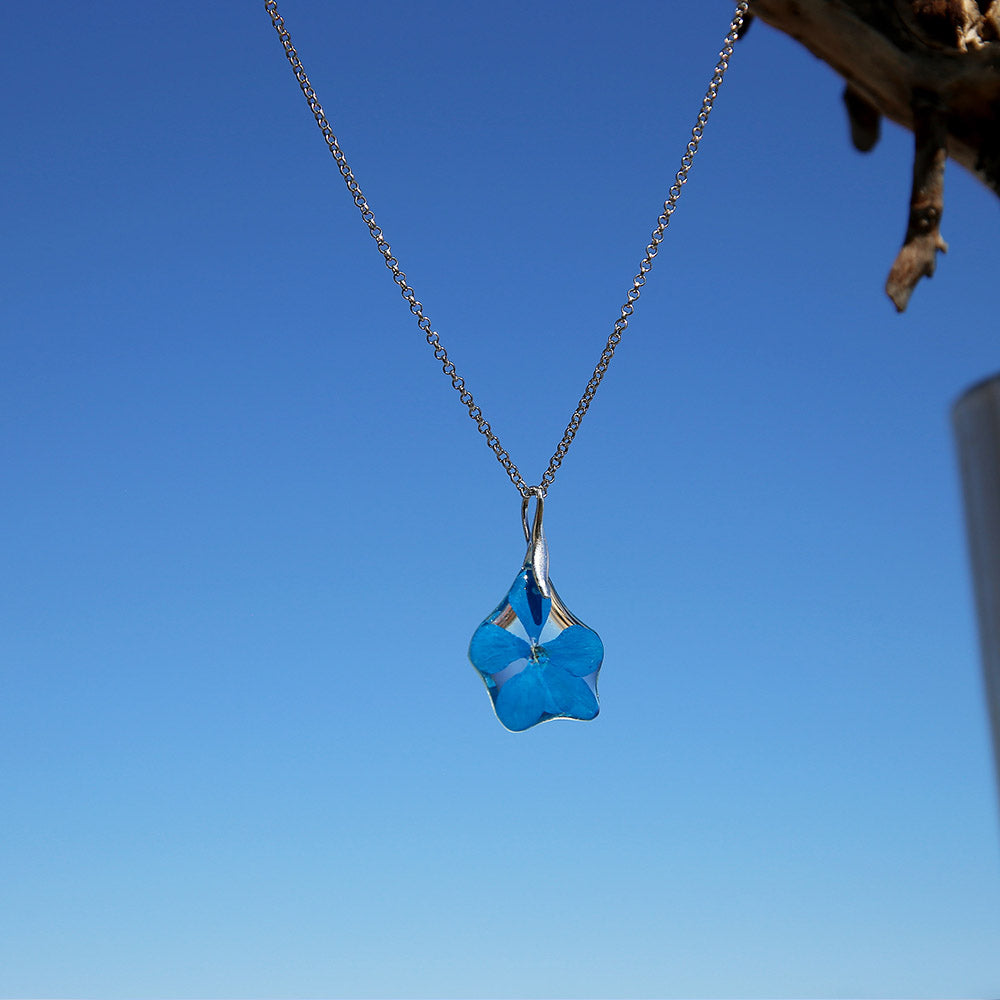 Mini Blue Hydrangea Pendant