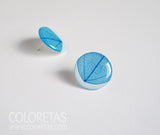 Pendientes Hoja Azul de Tuerca