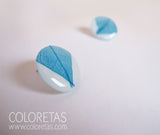 Pendientes Hoja Azul de Tuerca