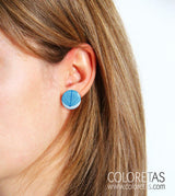 Pendientes Hoja Azul de Tuerca