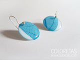Pendientes Hoja Azul Gancho