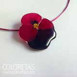 Red Pansy Pendant