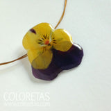 Yellow and Purple Pansy Pendant