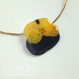 Yellow and Purple Pansy Pendant