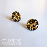 Pendientes chispas negros pequeños