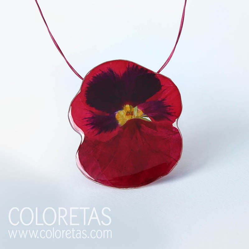 Big Red Pansy pendant