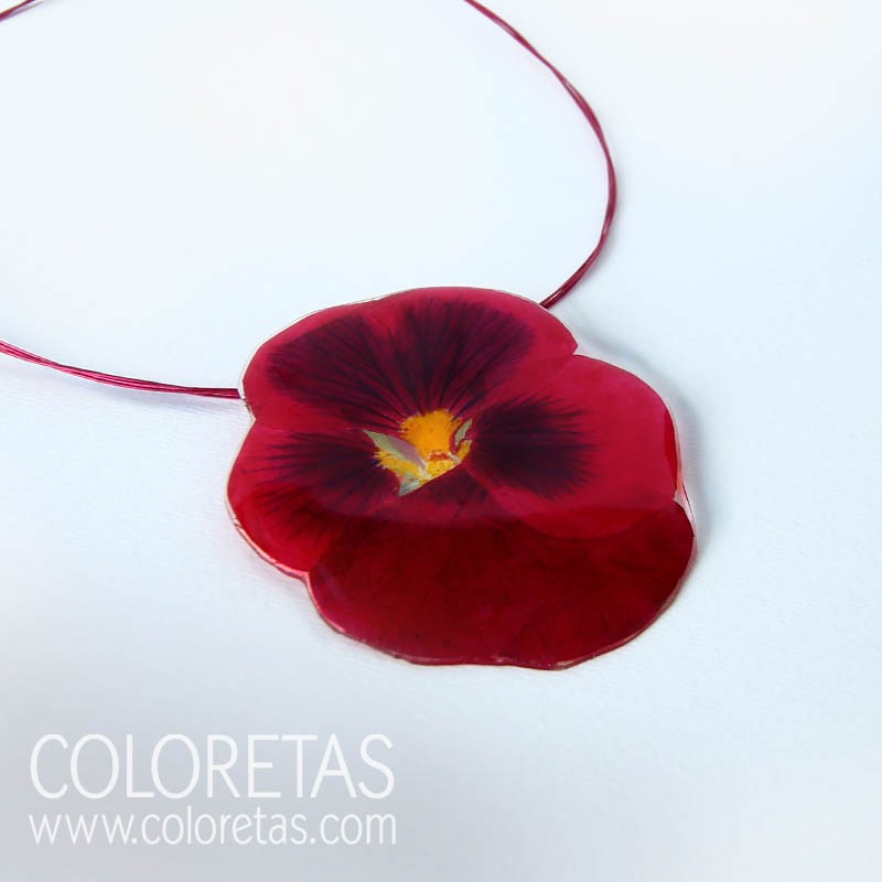 Big Red Pansy pendant