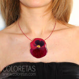 Big Red Pansy pendant