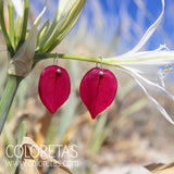 Bougainvillea hook earrings