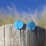 Pendientes Hoja Azul Gancho