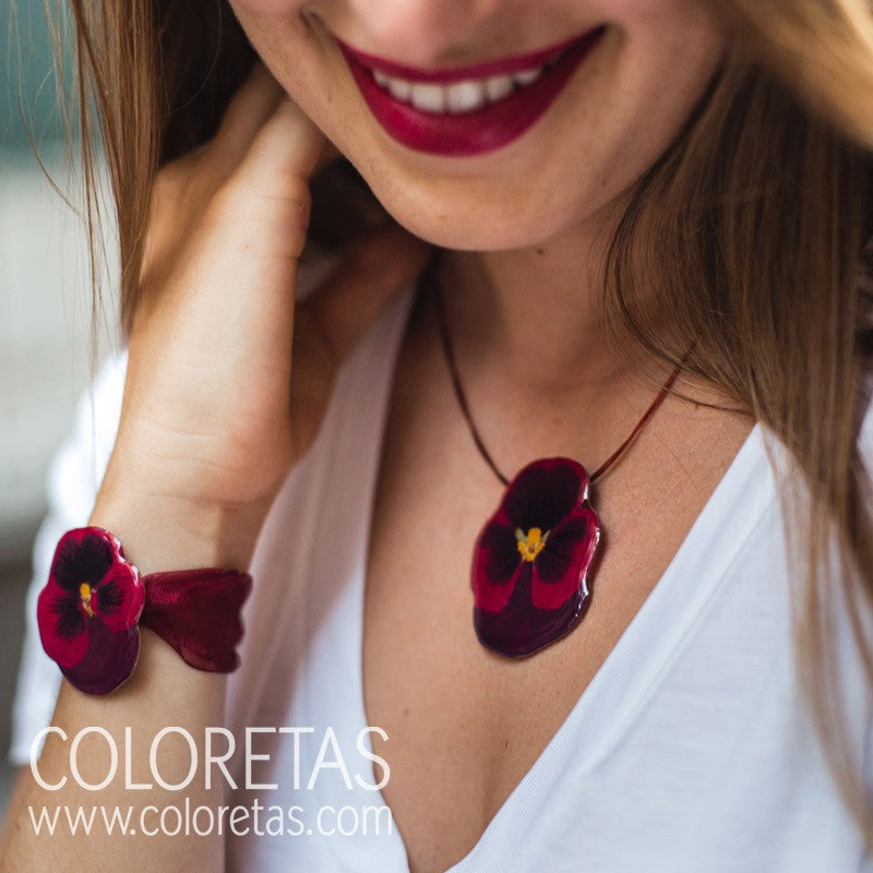 Big Red Pansy pendant