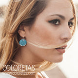 Pendientes Hoja Azul Gancho