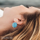 Pendientes Hoja Azul Gancho