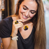 Big Yellow and Purple Pansy Pendant