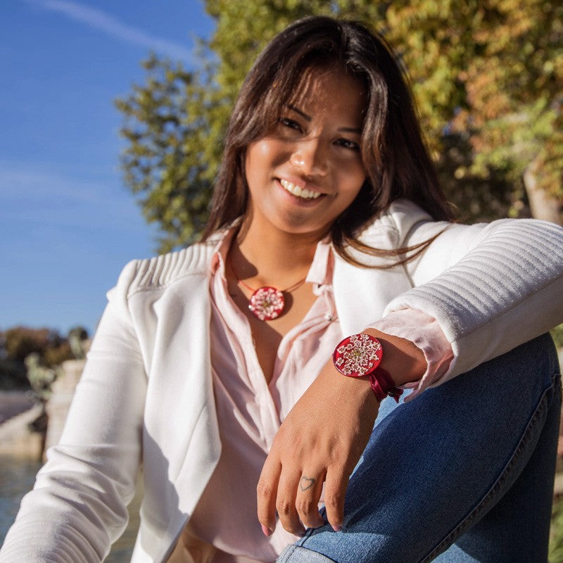 Pulsera Flor de Anís Rojo