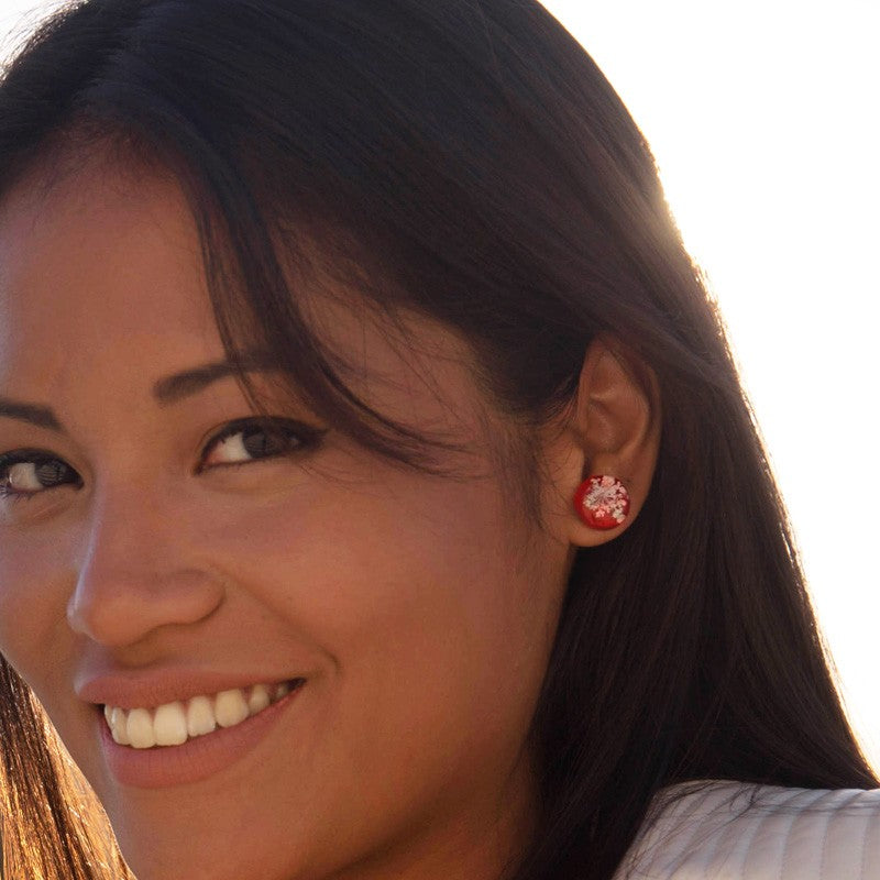 Pendientes Anis Rojo Tuerca