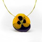 Big Yellow and Purple Pansy Pendant