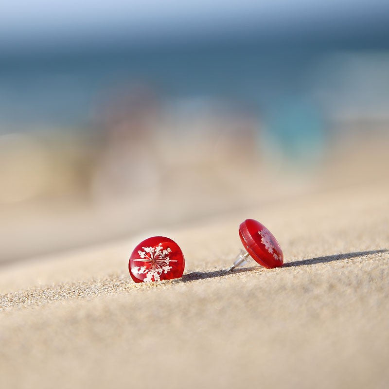 Pendientes Anis Rojo Tuerca