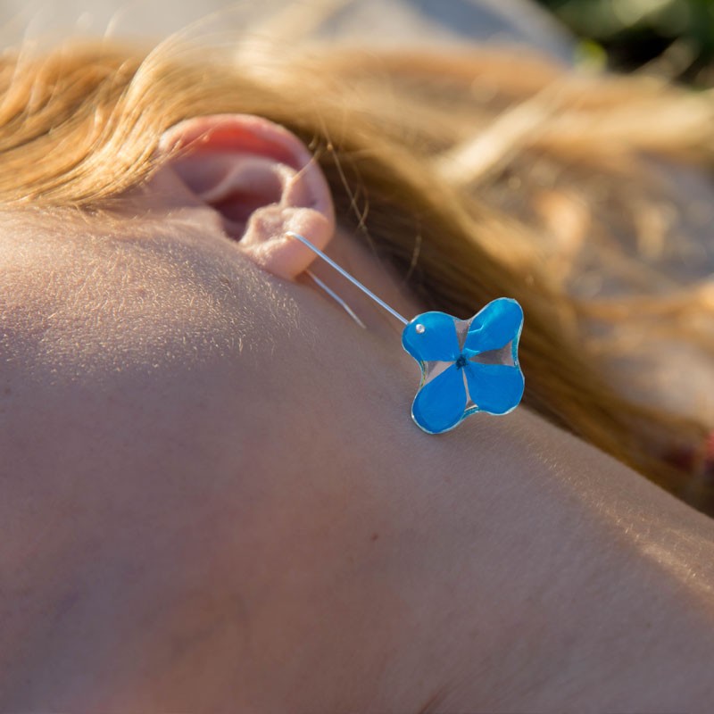 Pendientes Hortensias Gancho largo