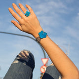 Anillo Hortensia azul plata
