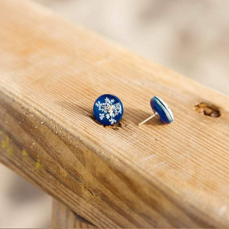 Pendientes Anis Azul Tuerca